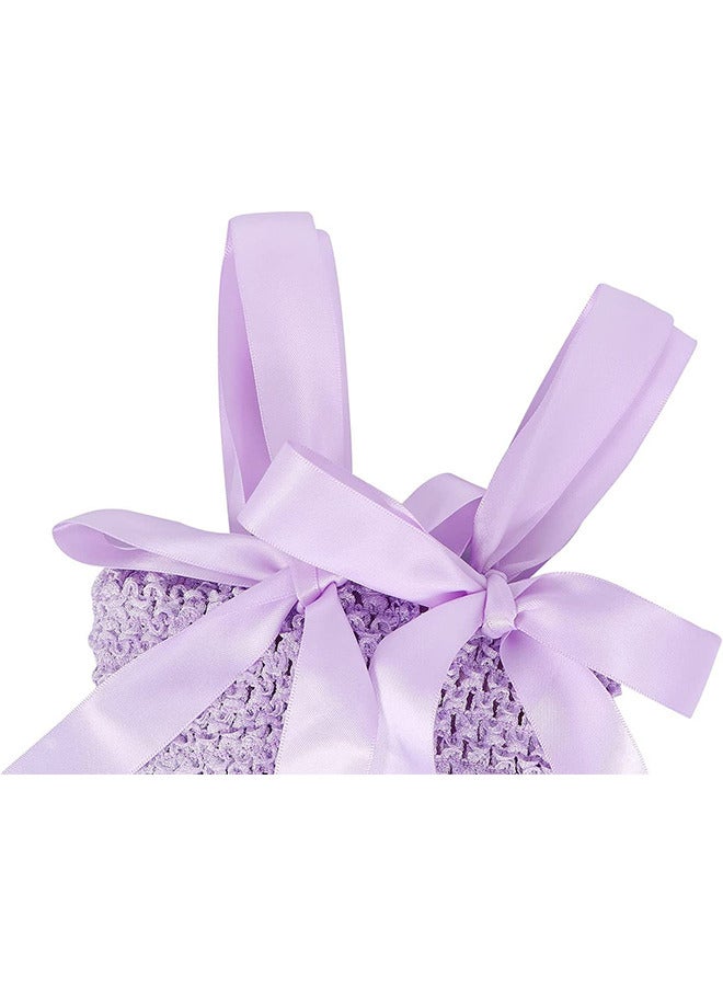 تنورة حورية البحر للفتيات تنورة حورية البحر لحفلات أعياد الميلاد والأميرة للأطفال تنورة شاش حورية البحر ونجم البحر (5-6 سنوات L أرجواني فاتح) - Image 5